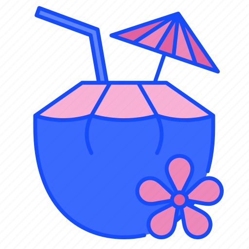 Coconut, drink, tropical, fresh, straw, summer, water icon - Download on Iconfinder