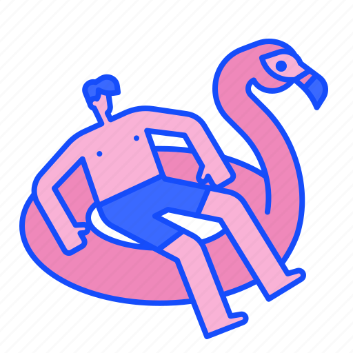 Relaxing, flamingo, swim, pool, relax, rubber, ring icon - Download on Iconfinder