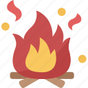 campfire, bonfire, flames, burning, camping