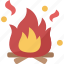 campfire, bonfire, flames, burning, camping 