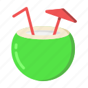 coconut, drink, fruit, beverage