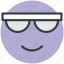 cartoon character, cool, glasses, smile, sun 