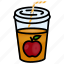 apple, disposable, food, fruit, juice, liquid 