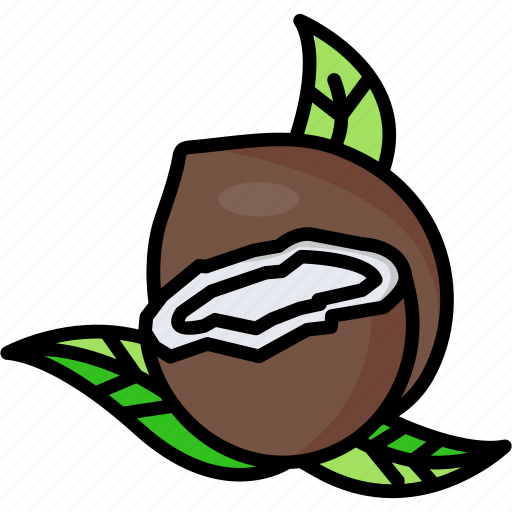 Coconut, coconut fruit, coconut slice, food, fruit, half, tropical icon - Download on Iconfinder