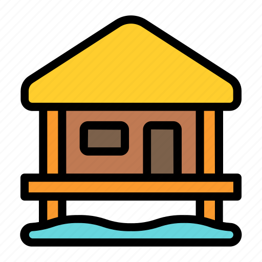 Bungalow, summer, house, travel, vacation, tropical, island icon - Download on Iconfinder