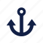 anchor, anchor icon, beach, ocean, sea, ship, summer 
