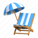 beach, bench, summer, holiday, illustration, vacation, furniture, chair 