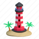 lighthouse, summer, beach, holiday, illustration, building, ship 