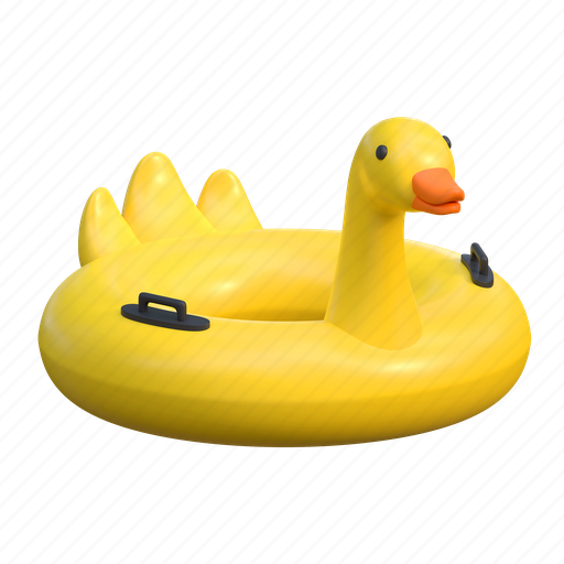 Duck, inflatable, ring, summer, beach, holiday, illustration 3D illustration - Download on Iconfinder