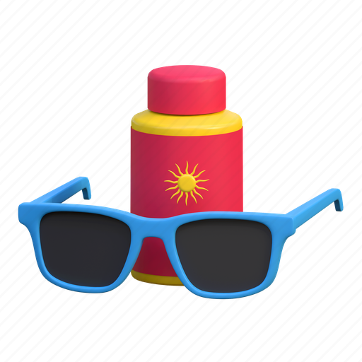 Sunscreen, protection, summer, beach, holiday, illustration, sunblock 3D illustration - Download on Iconfinder