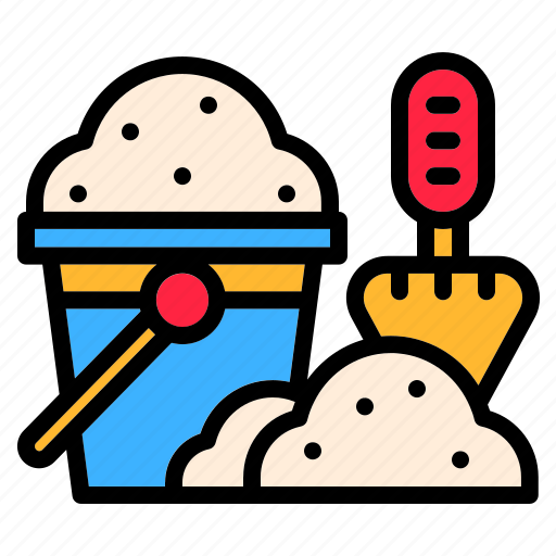 Sand bucket, bucket, sand, beach, summer, shovel, scoop icon - Download on Iconfinder