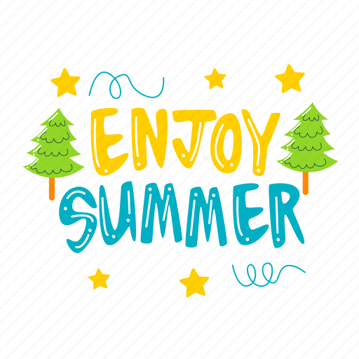 Enjoy summer, greeting, happy summer, hello summer, summer, summertime, holiday sticker - Download on Iconfinder