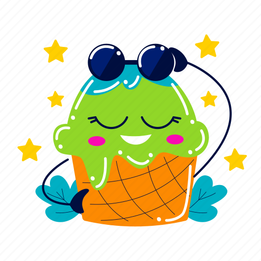 Ice cream, cool, fresh, dessert, summer, summertime, holiday sticker - Download on Iconfinder