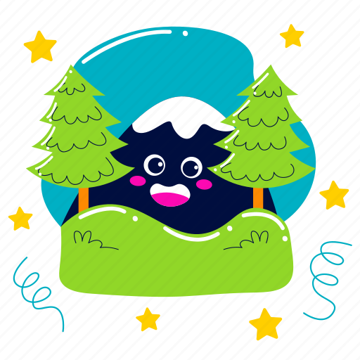 Mountain, forest, hiking, outdoor, summer, summertime, holiday sticker - Download on Iconfinder