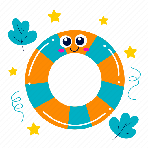 Rubber ring, life buoy, swim ring, safety, summer, summertime, holiday sticker - Download on Iconfinder