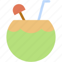 coconut, drink, water, food, and, restaurant, fresh