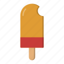 bite, ice cream, ice lolly, orange, popsicle, strawberry, summer