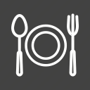 dinner, eat, food, fork, plate, restaurant, spoon