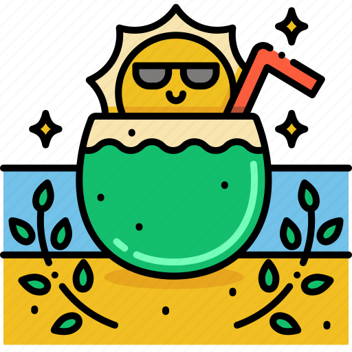 Beach, coconut, party, sun icon - Download on Iconfinder