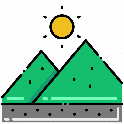 Hills, mountains, nature, sun icon - Download on Iconfinder