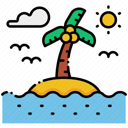 Island, isolated, palm, sunny icon - Download on Iconfinder