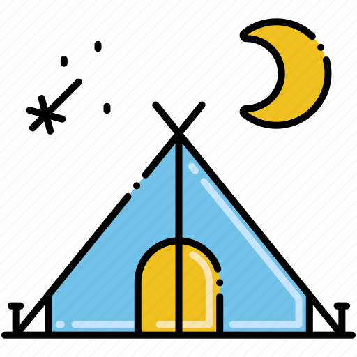 Camping, moon, star, tent icon - Download on Iconfinder
