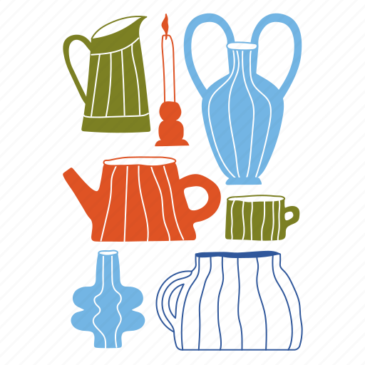 Vase, candle, interior, pot, decoration, mug, cup illustration - Download on Iconfinder