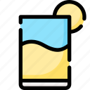 cocktail, drink, glass, ice, lemon, liquid, tropical