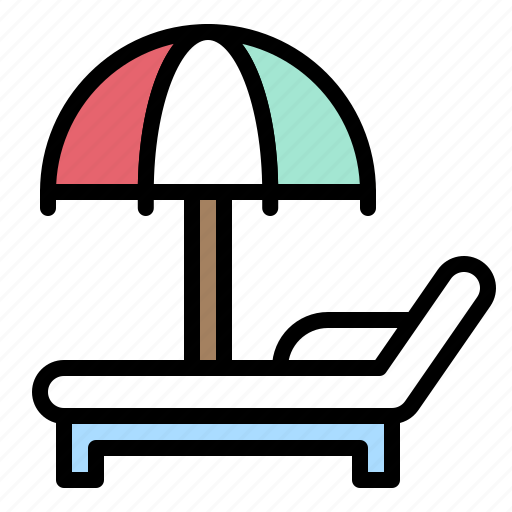 Beach chair, holiday, summer, umbrella, vacation icon - Download on Iconfinder