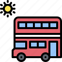 bus, double decker, summer, transport, vehicle