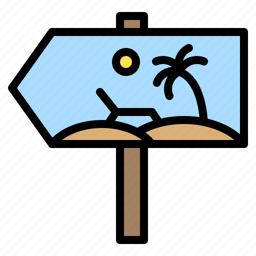 Beach, direction, holiday, sign, summer, vacation icon - Download on Iconfinder