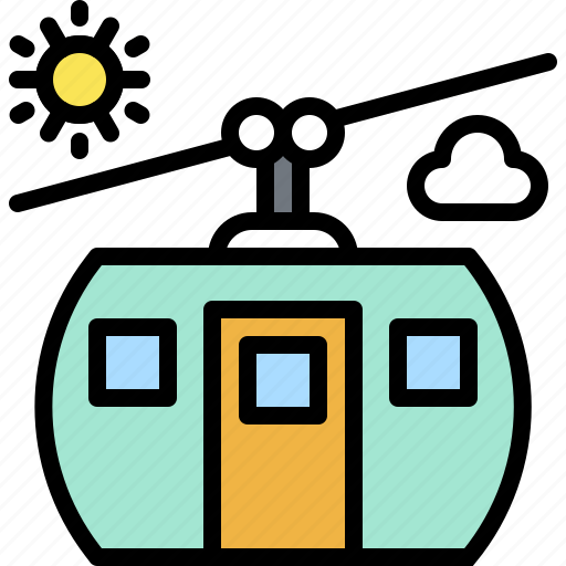Aerial lift, cable car, lift, summer, transport icon - Download on Iconfinder