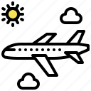 flight, plane, summer, transport, travel