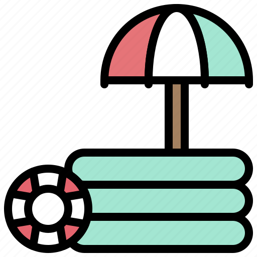 Inflatable pool, rubber pool, summer, umbrella icon - Download on Iconfinder