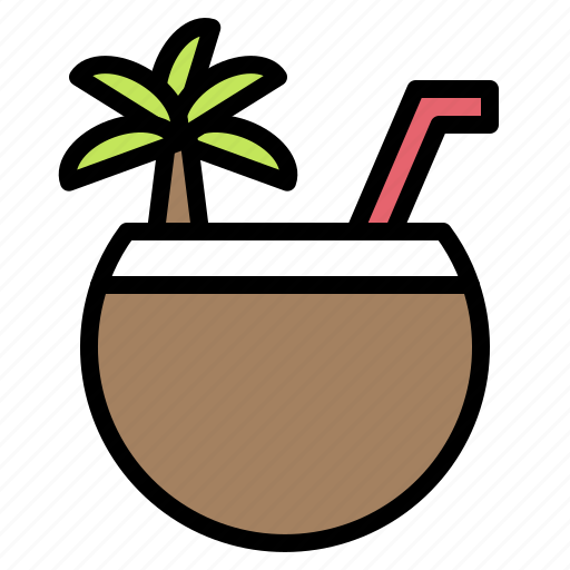 Beverage, coconut, coconut water, fruit, summer icon - Download on Iconfinder