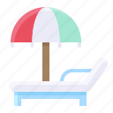 beach, beach chair, holiday, summer, umbrella