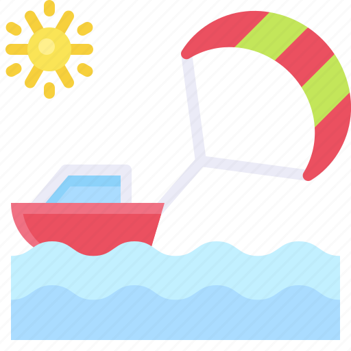 Parakiting, parasailing, parascending, summer icon - Download on Iconfinder