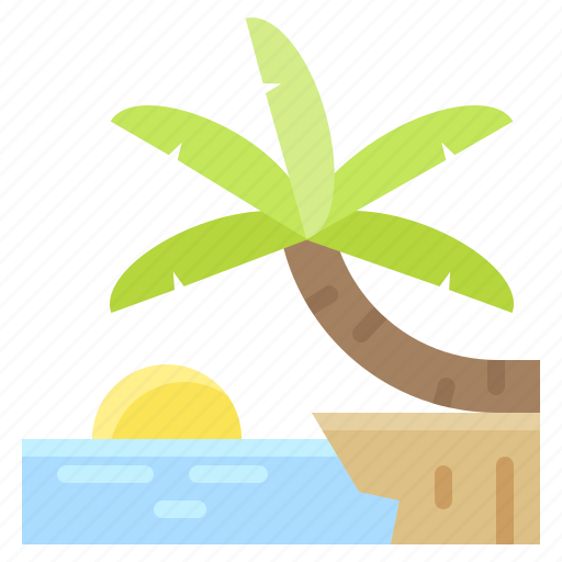 Cliff, palm, sea, summer, view icon - Download on Iconfinder