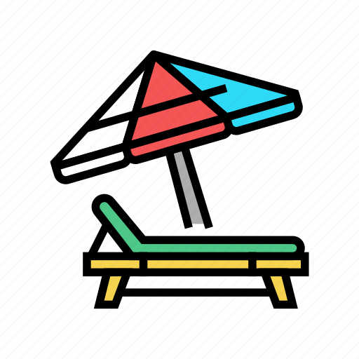Deck, chair, umbrella, summer, vacation, travel icon - Download on Iconfinder