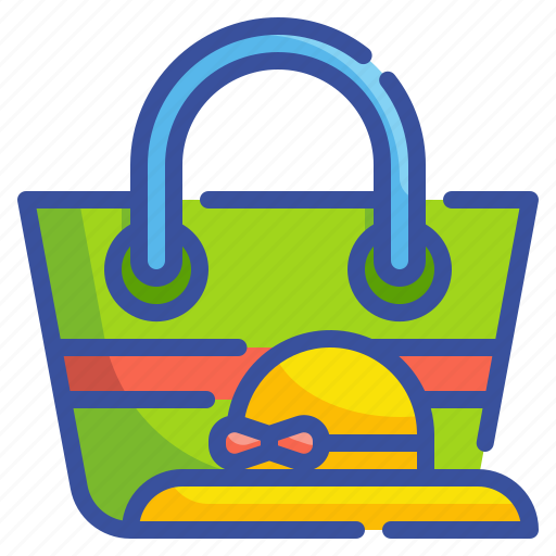 Bag, beach, fashion, hat, holiday, summertime, trip icon - Download on Iconfinder