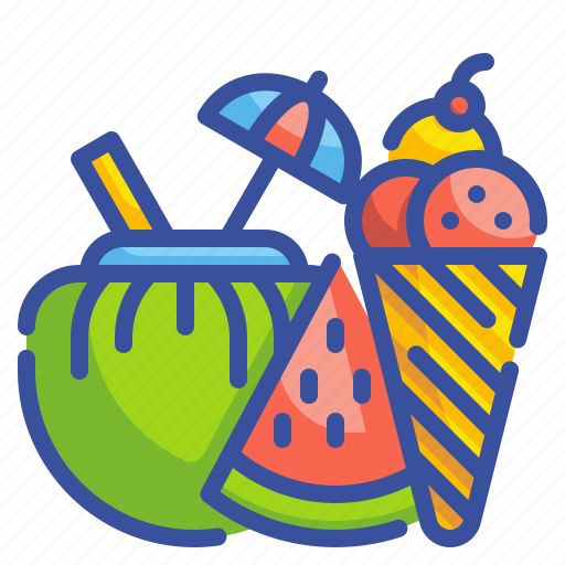 Coconut, desert, drink, food, friut, summertime, watermelon icon - Download on Iconfinder