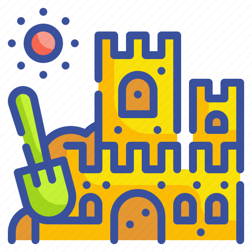 Beach, buildings, castle, sand, summertime, sun, toy icon - Download on Iconfinder