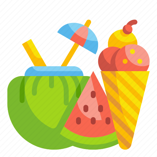 Coconut, desert, drink, food, friut, summertime, watermelon icon - Download on Iconfinder
