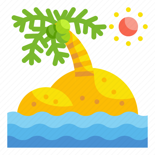 Beach, island, palm, sea, tree, tropical, vacation icon - Download on Iconfinder