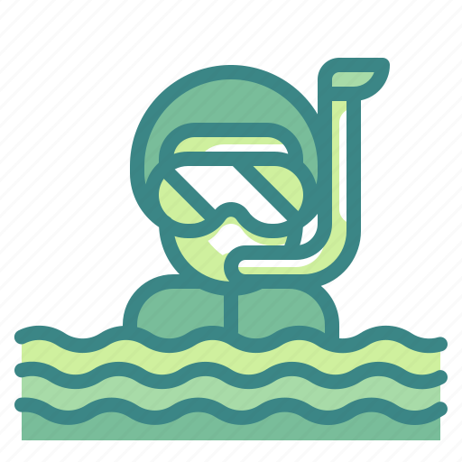 Dive, goggles, man, sea, snorkel, summertime, travel icon - Download on Iconfinder