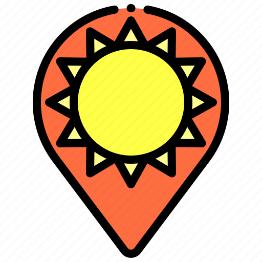 Map, pin, sun, weather icon - Download on Iconfinder
