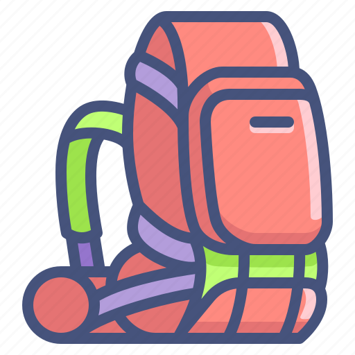 Camping, backpack, bag, hiking, school, travel, luggage icon - Download on Iconfinder