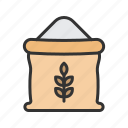 wheat flour, flour, bag, sack, food, grain, wheat, rye