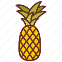 pineapple, tropical, fruit, yellow, food, item