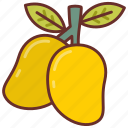 mangoes, sweet, yellow, fruit, healthy, food